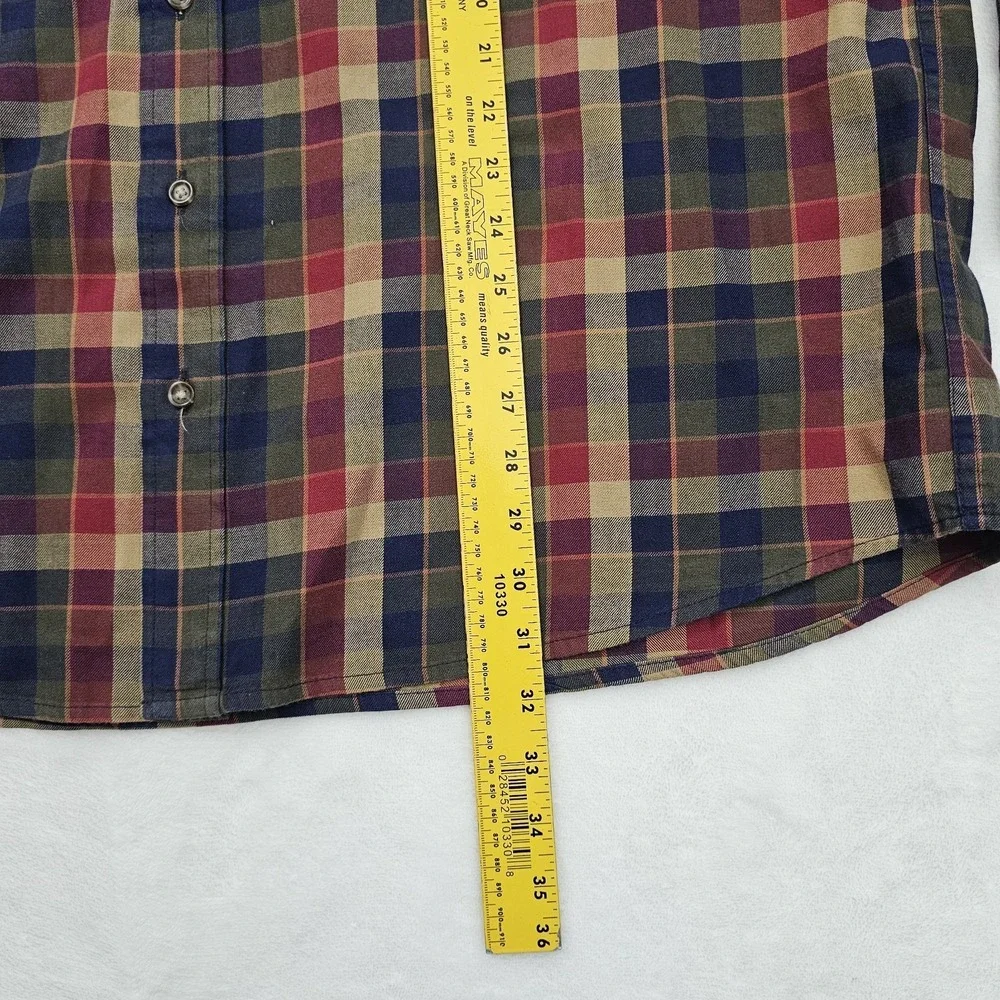 Viyella‎ Mens 17.5 XL Button Down Shirt Wool Cotton Oxford Flannel Plaid Preppy
